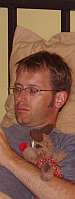 Achim krank im Bett
